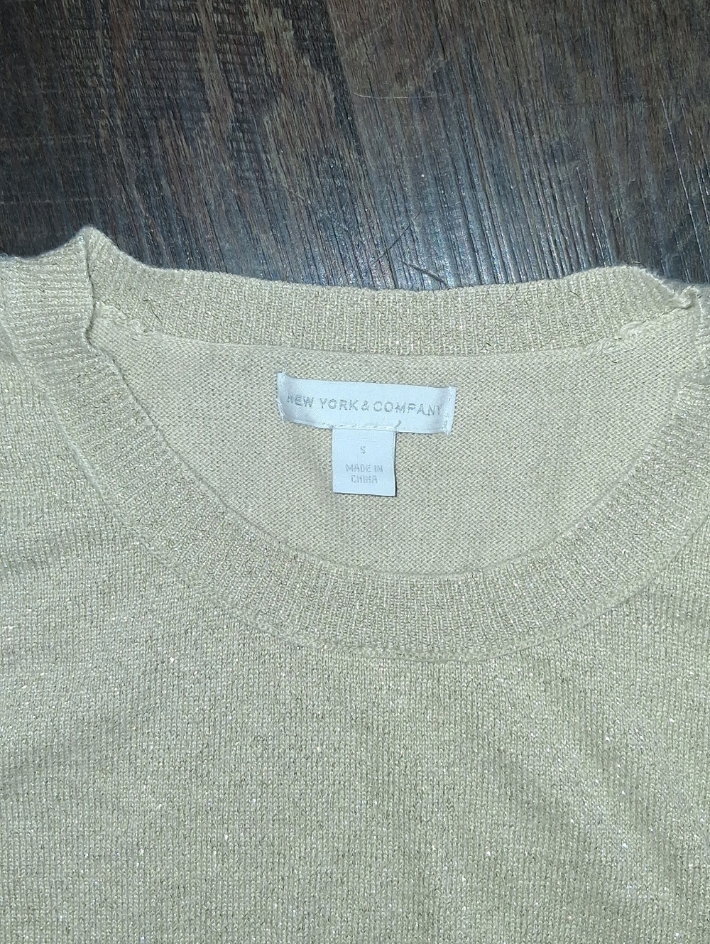 Shimmer Knit Crewneck Sweater - Shimmer Gold - Picture 2 of 7